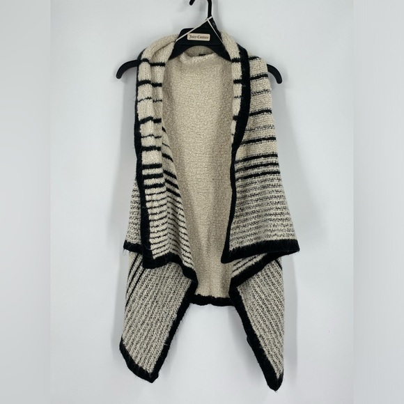 a.n.a Black and Cream Shrug with Textured Knit size M Open Front Vest - Picture 1 of 3